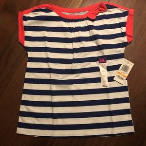 NWT Girls striped tunic-style shirt.
